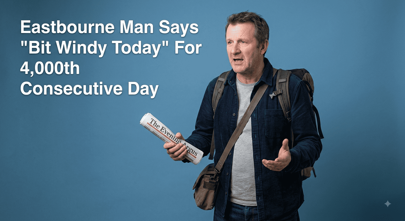Eastbourne Man Says "Bit Windy Today" For 4,000th Consecutive Day
