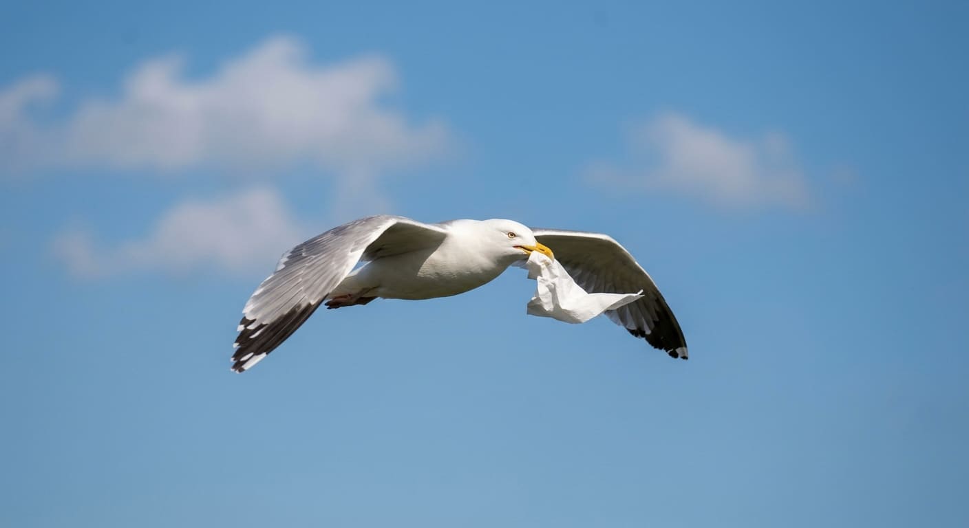 Seagull Steals Eastbourne Man's Entire Lunch Then Returns To Take Napkin